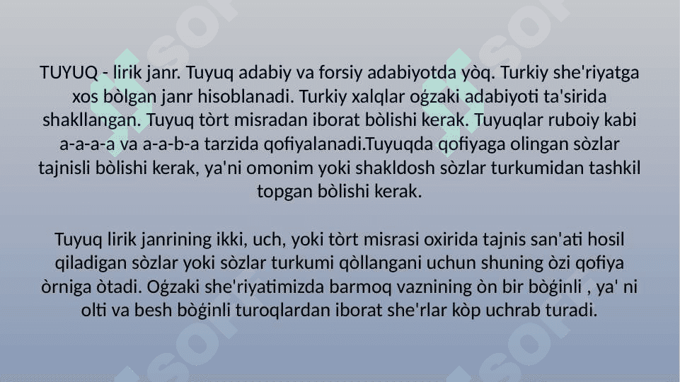 Tuyuq janri tahlili (Lutfiy tuyuqlaridan misolda ) 2