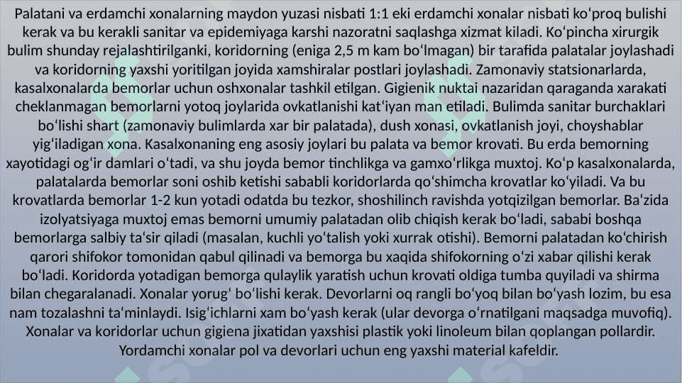 Xirurgiya bo'limi tuzulmasi . 3