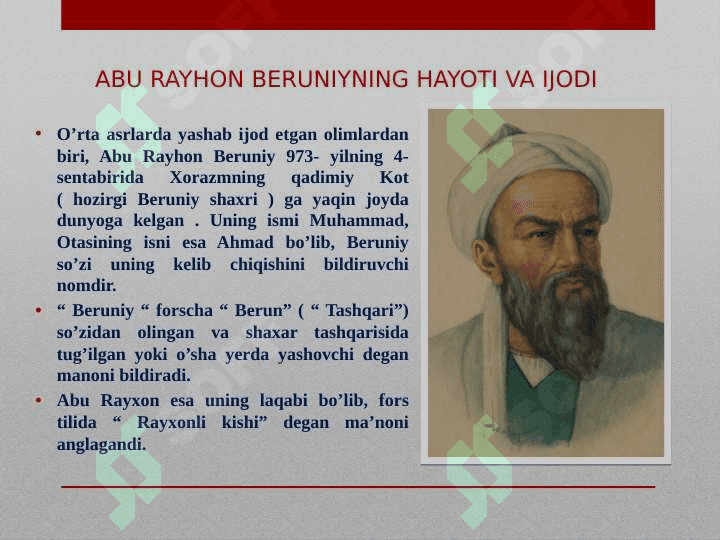 ABU RAYXON BERUNIY  ASARLARIDA DINIY MAROSIMLARNING YORITILISHI 3