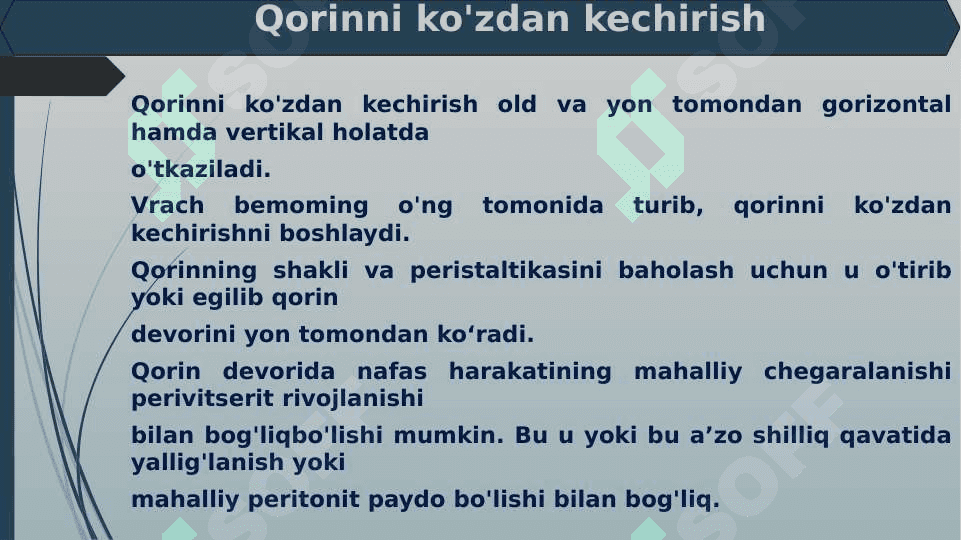 O’TKIR QORIN KLINIK MANZARASI. DIFDIAGNOSTIK KRITERIYLARI 3