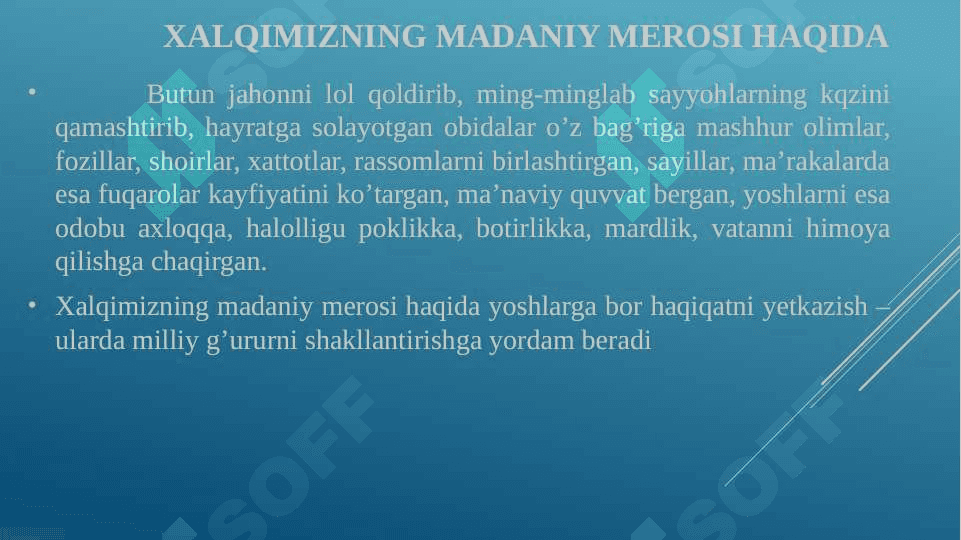 MUZEYLАR – TАRIXIY XOTIRАNI JONLАNTIRISh OMILI 7