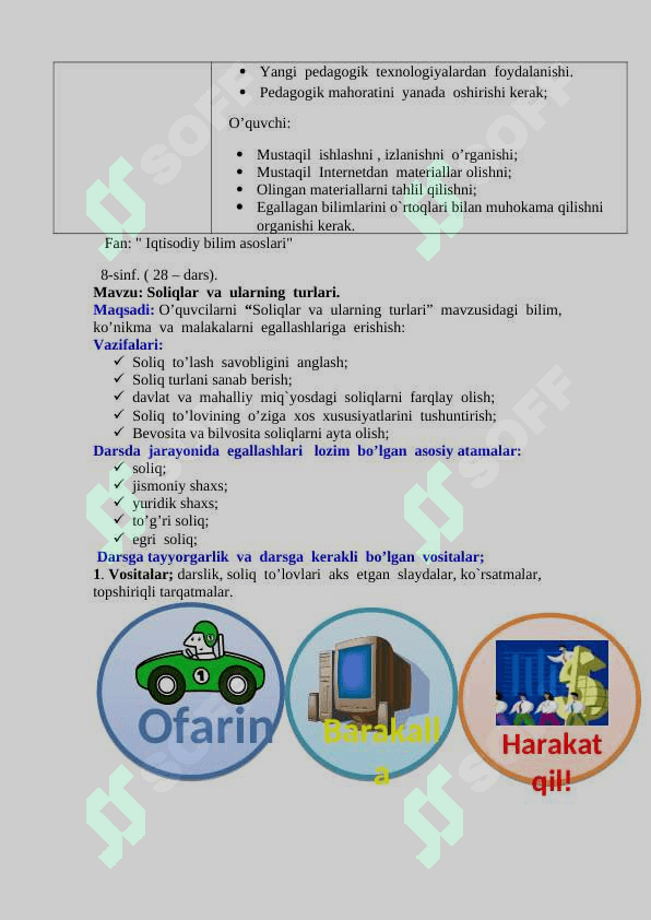 8_sinf_iqtisodiy_bilim_asoslari_Soliqlar_va_ularning_turlari dars ishlanma 3