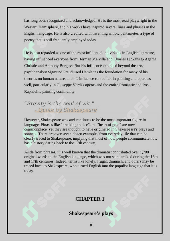 The description of truth and issue in Shakespeare’s histories. 8
