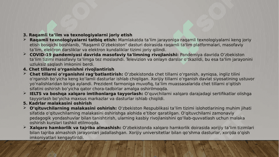 O'zbekiston Respublikasida ta'lim to'g'risidagi qonuni 8