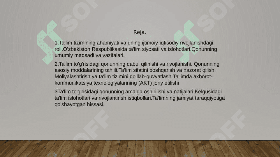 O'zbekiston Respublikasida ta'lim to'g'risidagii qonuni 2