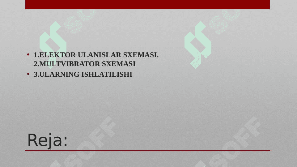 ELEKTOR ULANISLAR SXEMASI.MULTVIBRATOR SXEMASI VA ISHLASHI 2