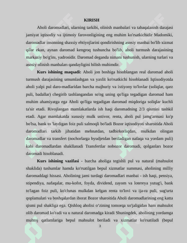 aholi daromadlari va uning - kurs ishi 3