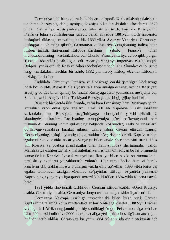 Yevropa va AQSH XIX asrning oxiri XX asr boshlarida 8