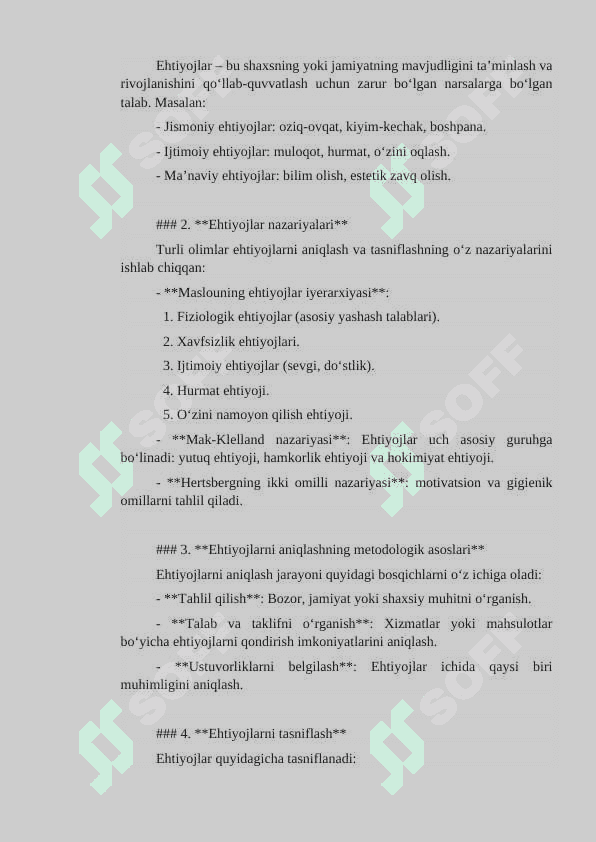 Ehtiyojni oʻrganish metodlari 3