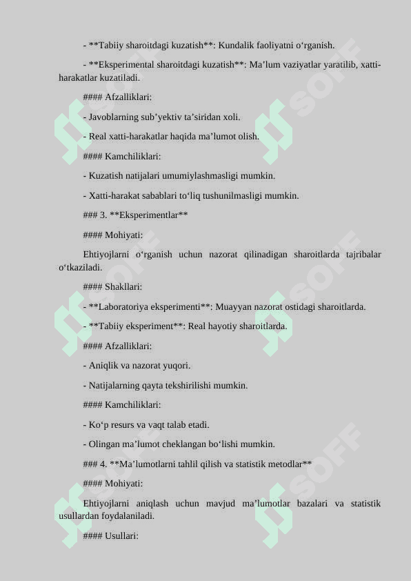 Ehtiyojni oʻrganish metodlari 7