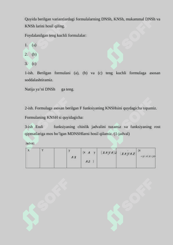 Normal formulaga keltirish haqida teorema va Aksiomalar 7