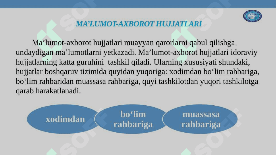 MA’LUMOT-AXBOROT HUJJATLARI. MA’LUMOT-AXBOROT HUJJATLARINING RASMIYLASHTIRILISHI 3