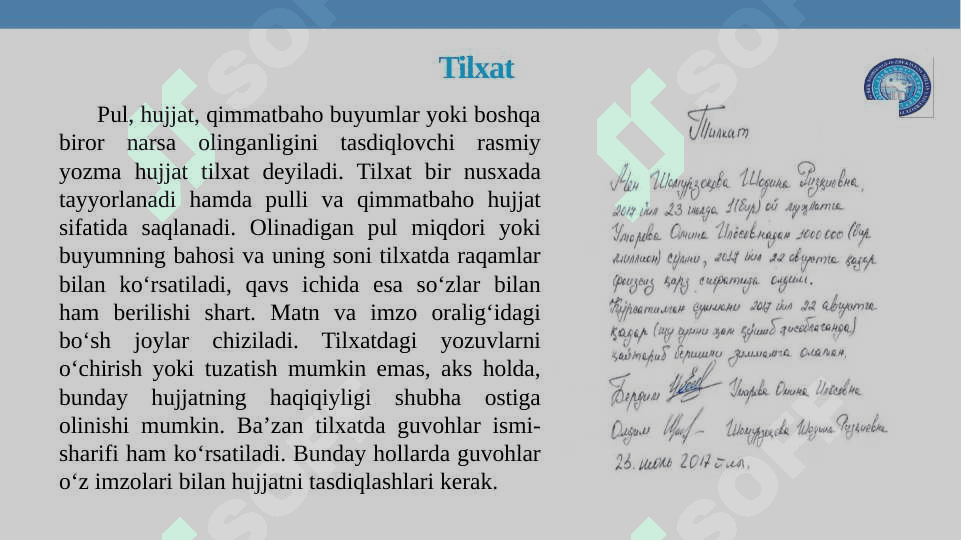 MA’LUMOT-AXBOROT HUJJATLARI. MA’LUMOT-AXBOROT HUJJATLARINING RASMIYLASHTIRILISHI 8