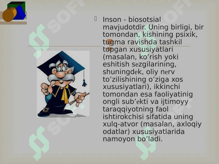 Insom kamolotining  persogenetik nazariyalari 8