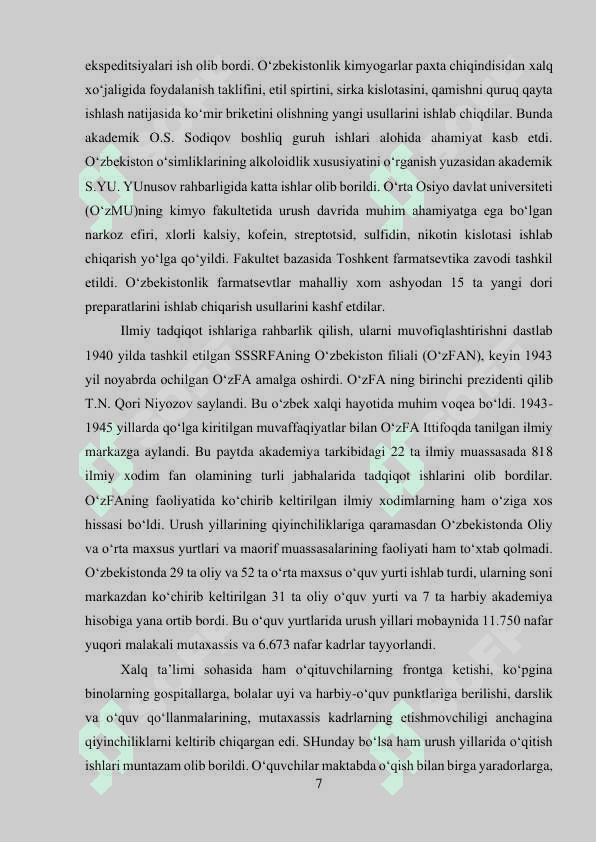 Sovet davrida O’zbekistonda Fanlar akademiyasining shakillanishi 7