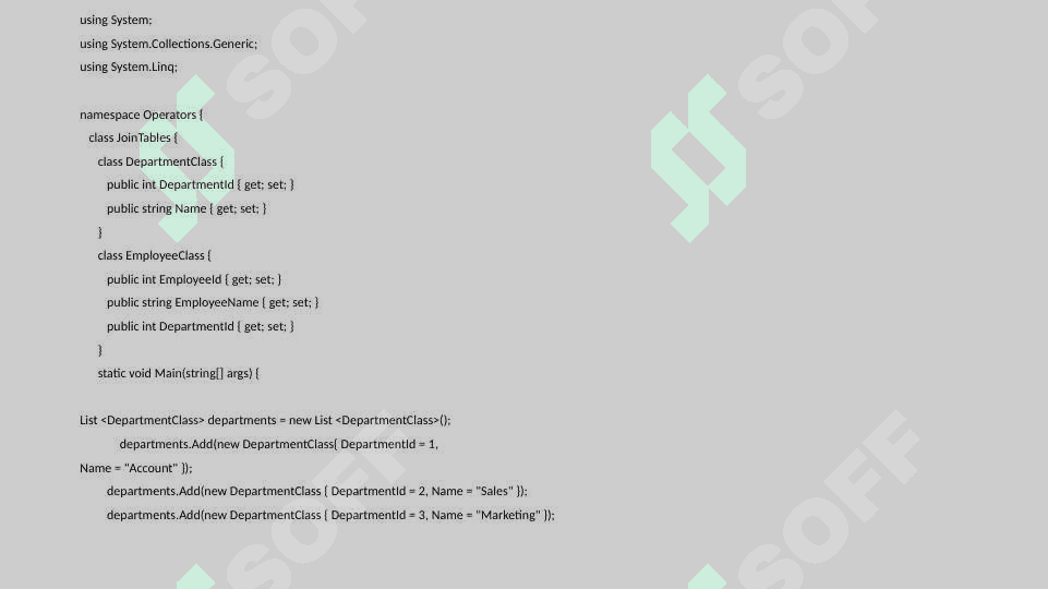 LINQ texnologiyalari va operatorlari 7