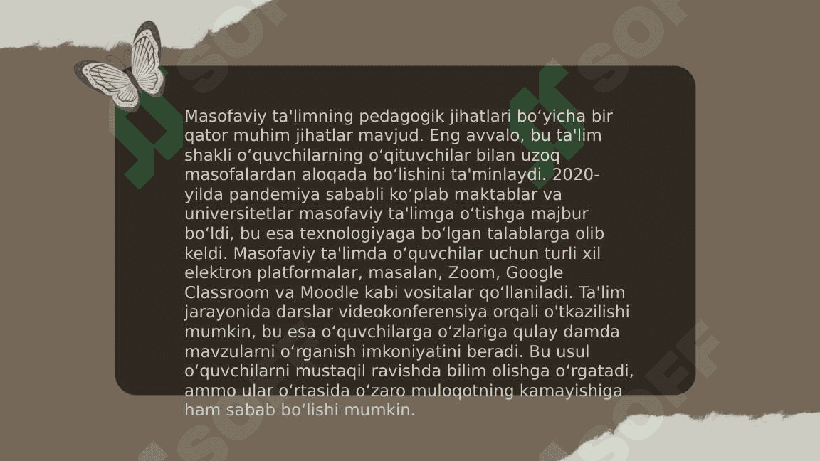 Elektron pedagogika - pedagogikaning zamonaviy tarmog'i sifatida 7
