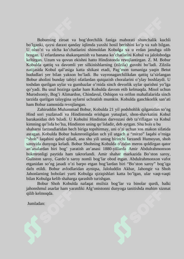 Boburiylar hukmronligi davrida Afg'oniston 4