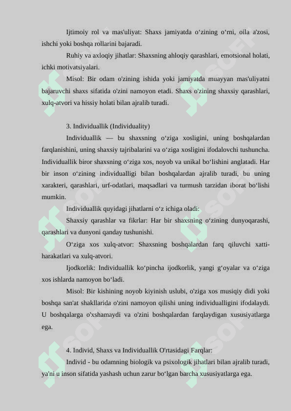 Individ, shaxs va individuallik tushunchalari 2