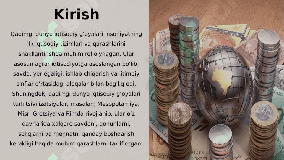 Qadimgi Dunyo Iqtisodiy G'oyalari 2
