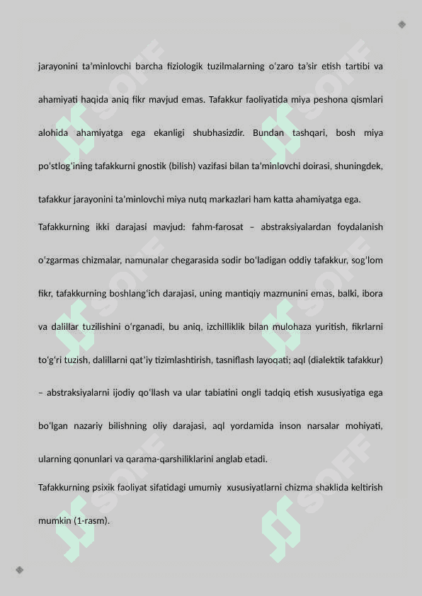 Tafakkur. Uning xususiyatlari, shakllari va turlari 6