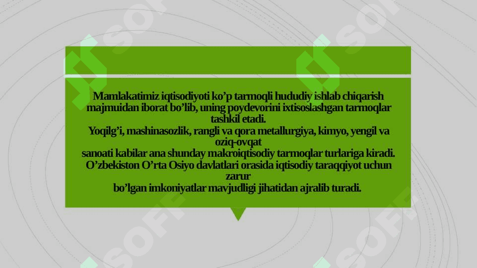 “SANOAT IQTISODIYOTI” FANIGA KIRISH. SANOAT MILLIY IQTISODIYOTNING YETAKCHI TARMOG’I. SANOAT TARMOQ TUZILMASI VA TARKIBIY SILJISHLAR. 7