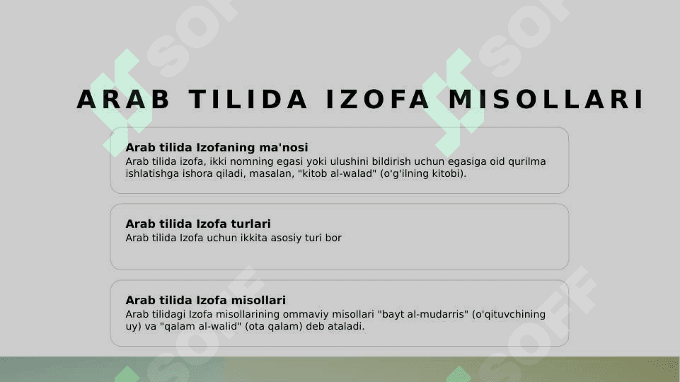 Arab tilida izofa 8