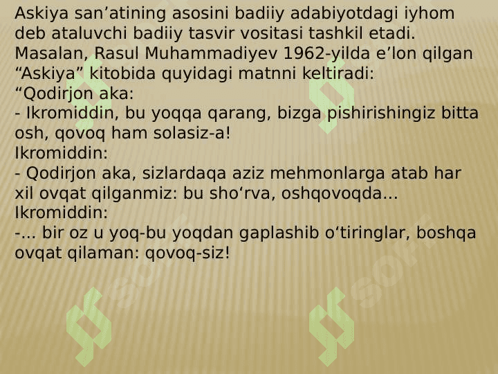 Askiya o'zbek xalqining milliy merosi sifatida 6
