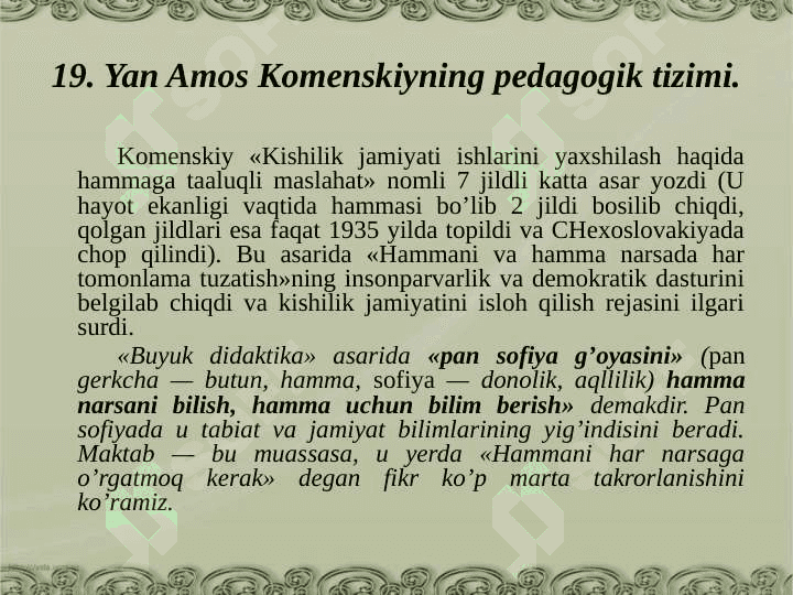 Yan Amos Komenskiyning pedagogik tizimi 3