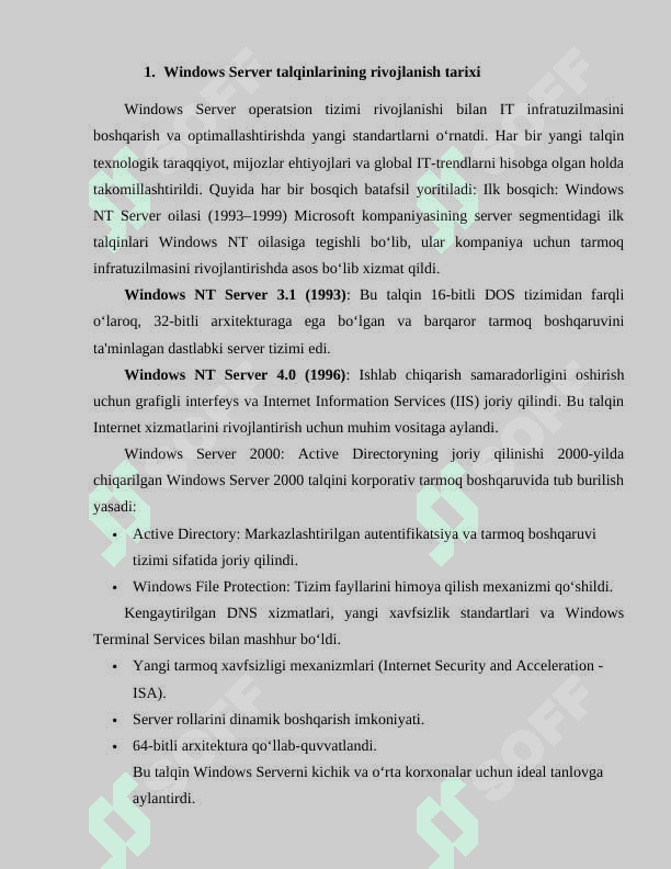 Windows Server Ot talqinlarining funktional imkoniyatlari 3