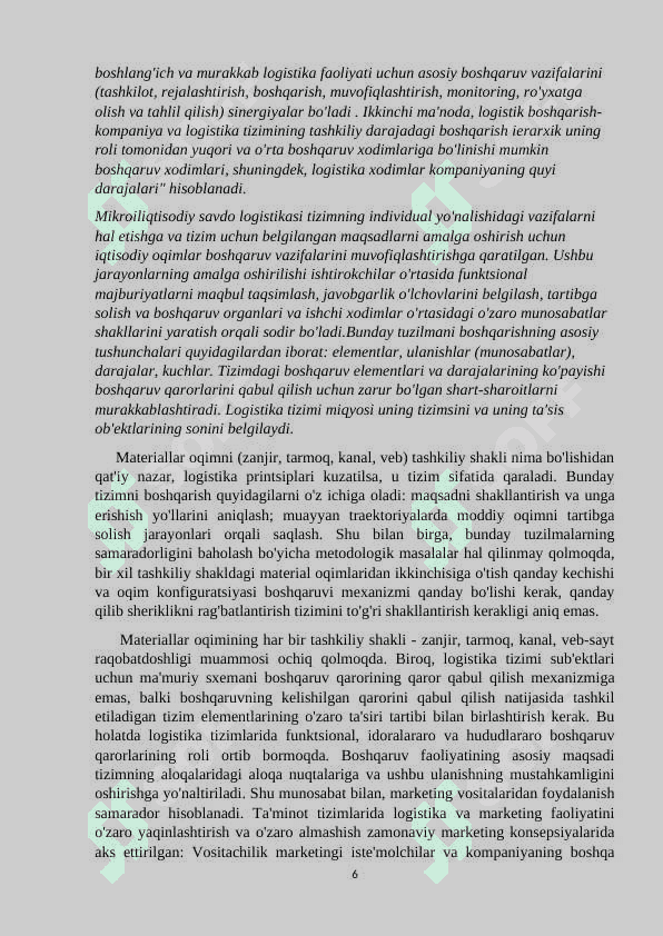 Logistika servis tizimini shakllantirish 6