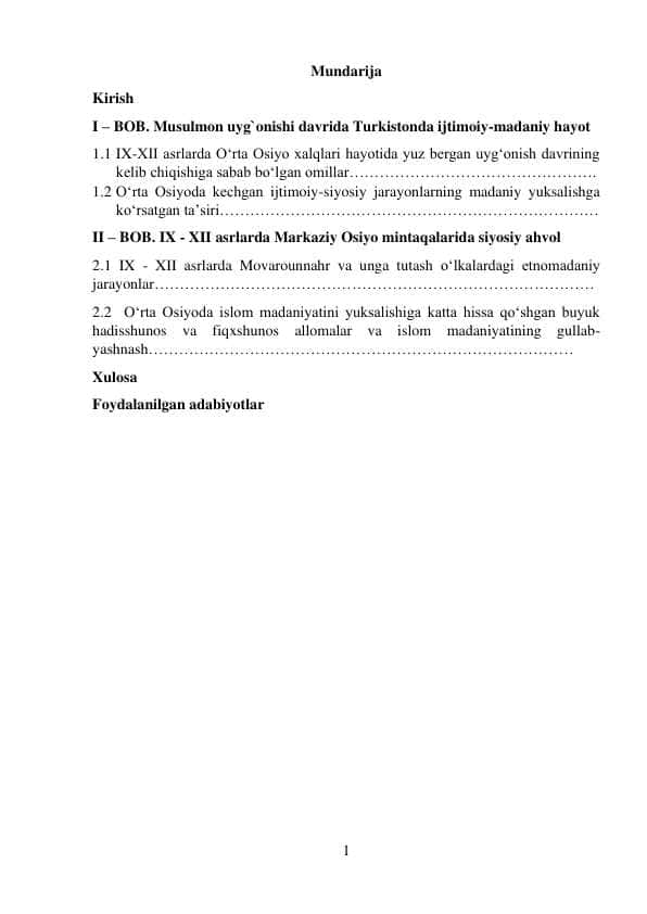Musulmon uyg`onishi davrida Turkistonda ijtimoiy-madaniy hayot
