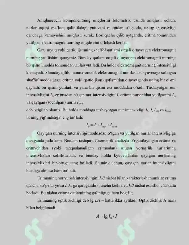 Ultrabinafsha va ko`rinuvchan soha spektroskopiyasi 8