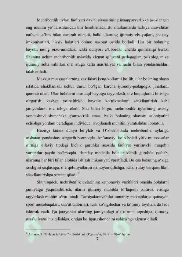 Mehribonlik uyida ijtimoiy va pedagogik faoliyat modeli 7