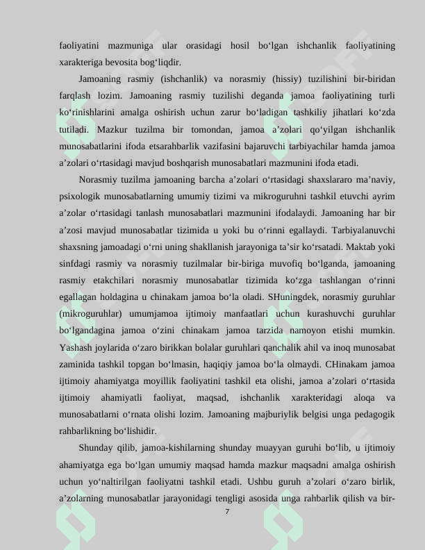 o‘quvchilarni o‘rtoqlik va do’stlik hissida tarbiyalash 7