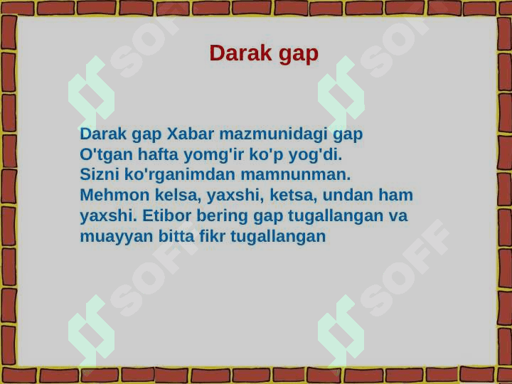 Gapning ifoda maqsadiga ko’ra turlari 6