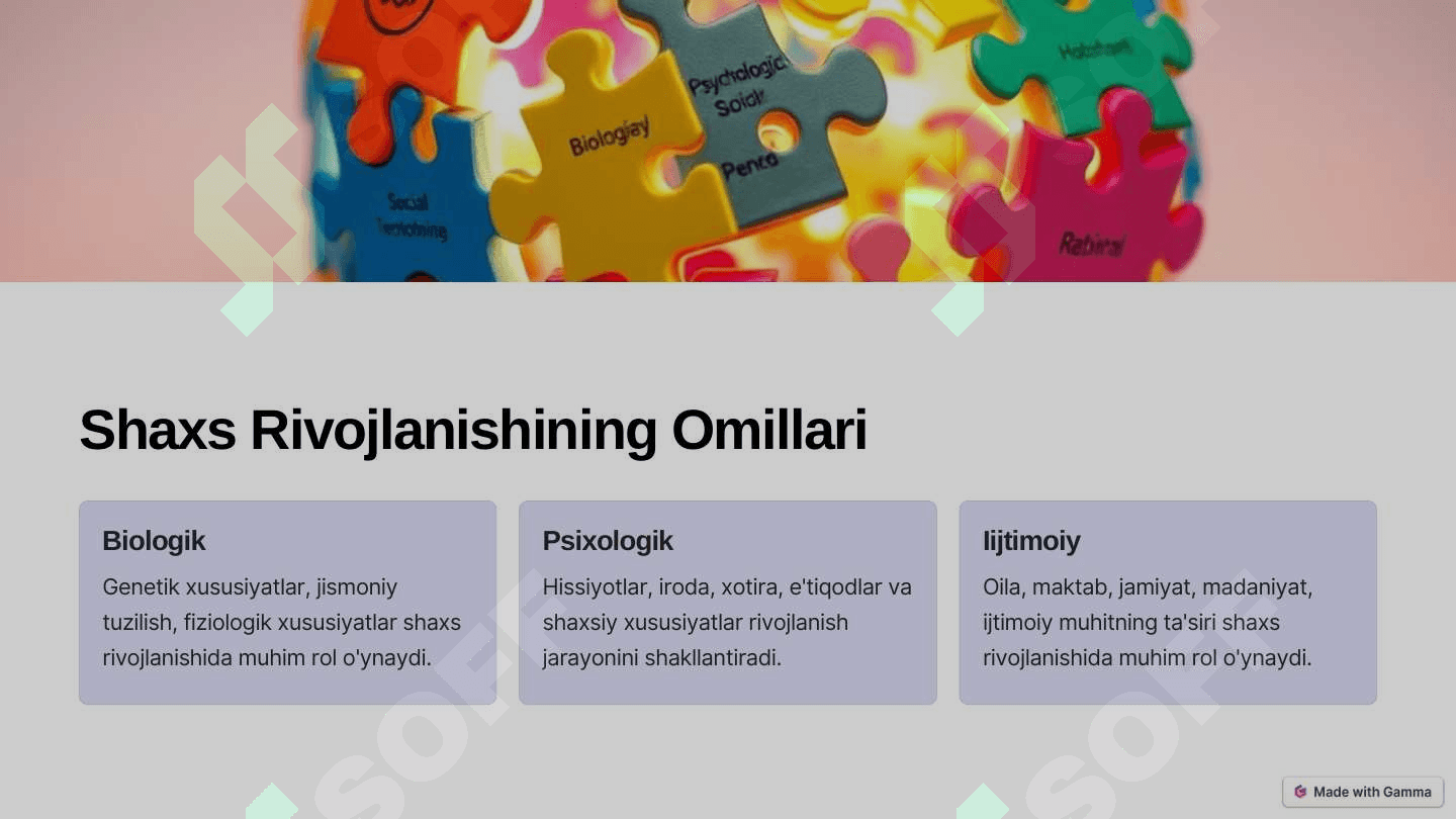 Shaxs rivojlanishining pedagogik asoslari 3