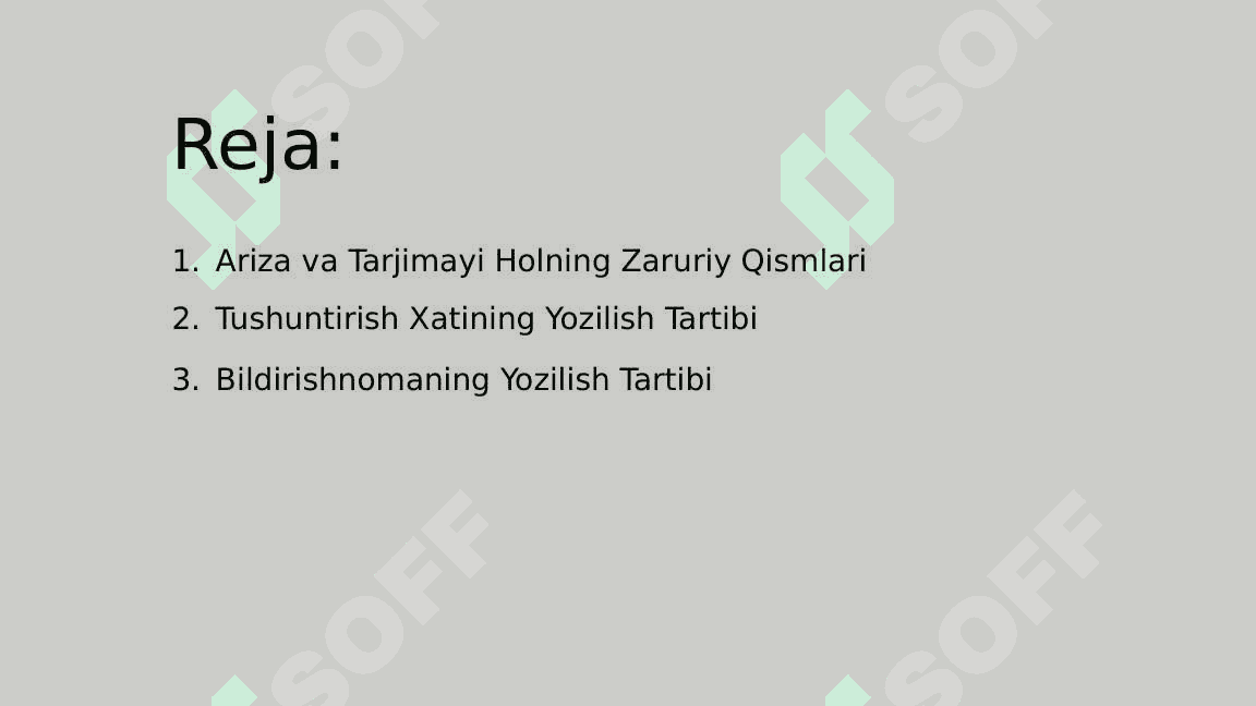 Ariza va tarjimayi holning zaruriy qismlari va yozish namunalari.Tushuntirish xati, bildirishnoma, xizmat xatining yozilish tartibi va namunasi_1 2