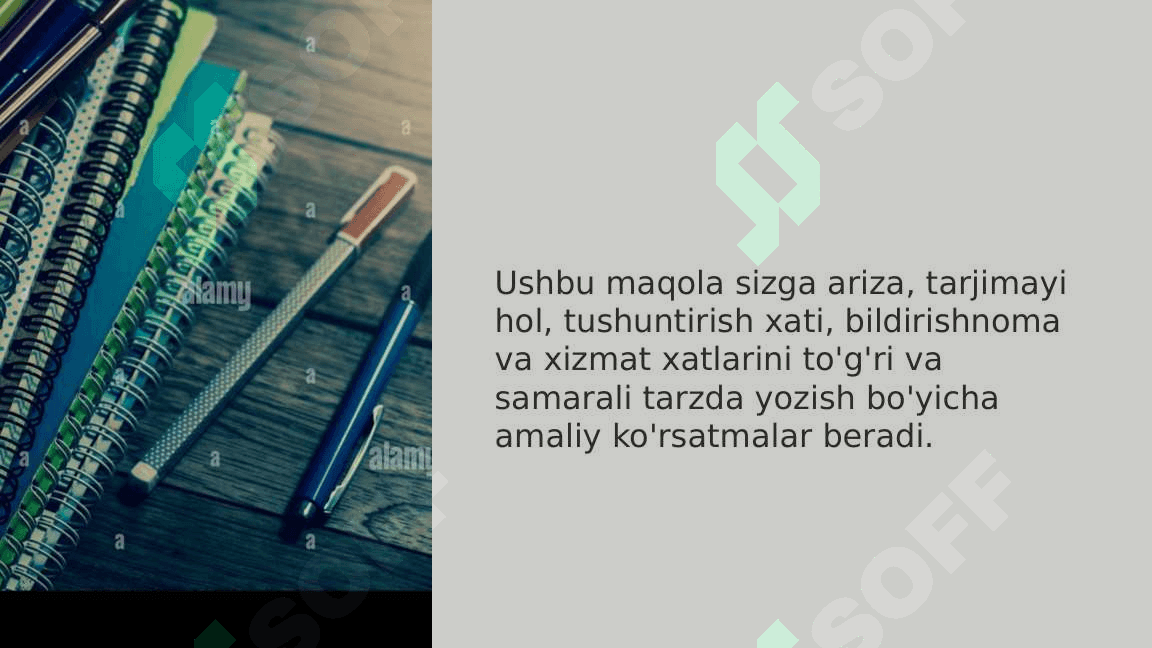 Ariza va tarjimayi holning zaruriy qismlari va yozish namunalari.Tushuntirish xati, bildirishnoma, xizmat xatining yozilish tartibi va namunasi_1 3
