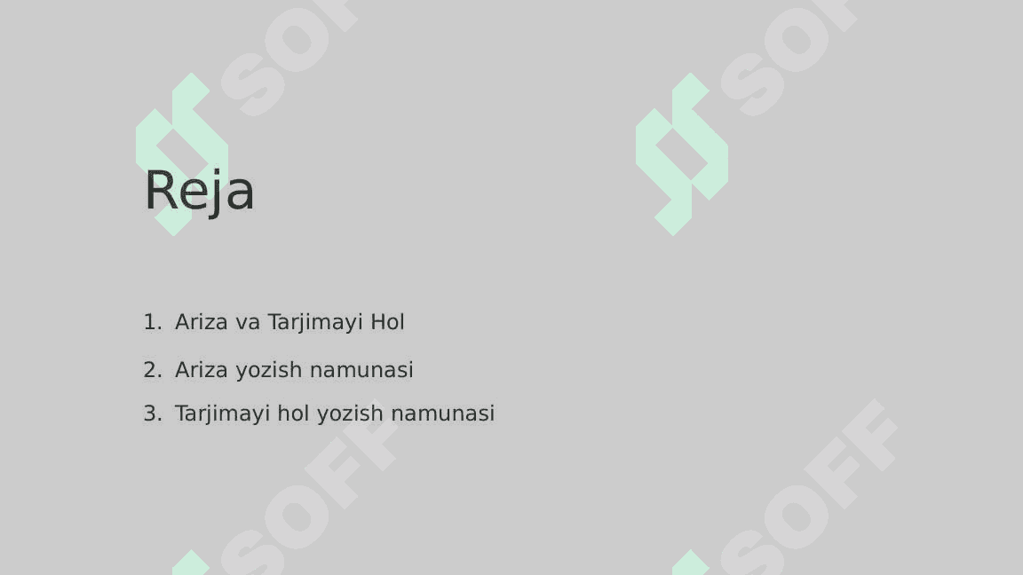 Ariza va tarjimayi holning zaruriy qismlari va yozish namunalari.Tushuntirish xati, bildirishnoma, xizmat xatining yozilish tartibi va namunasi_3 2
