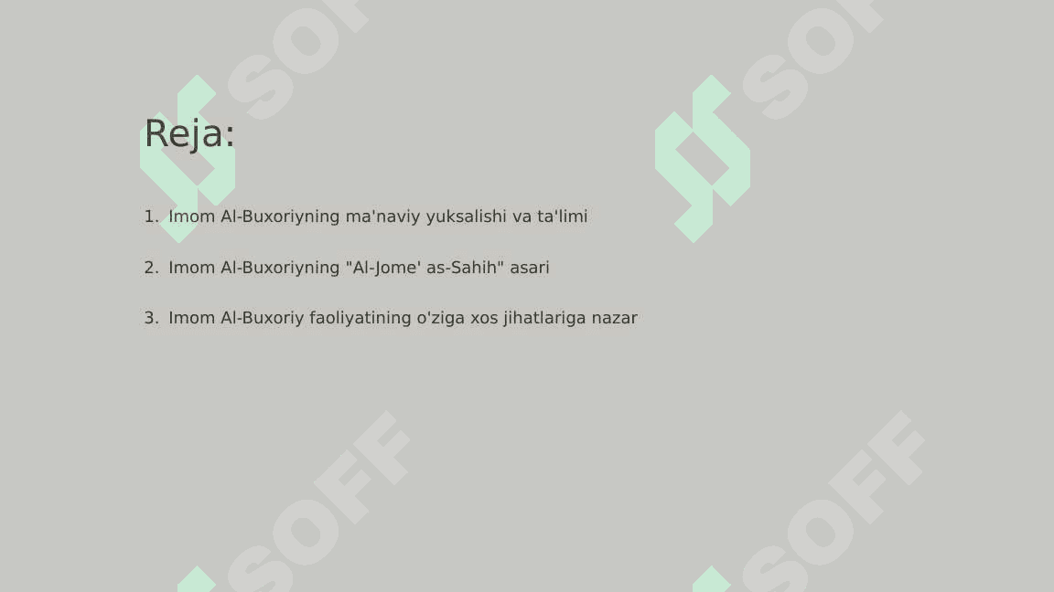Imom Al-Buxoriy hayoti va ijodi.Ahmad Al-Farg'oniy merosi_2 2