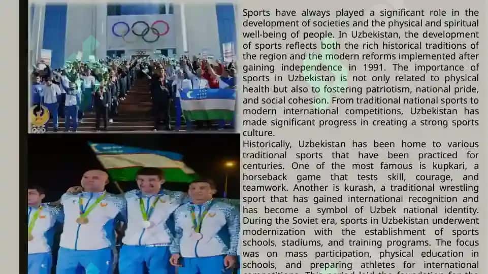 "The development of sports in Uzbekistan" 2