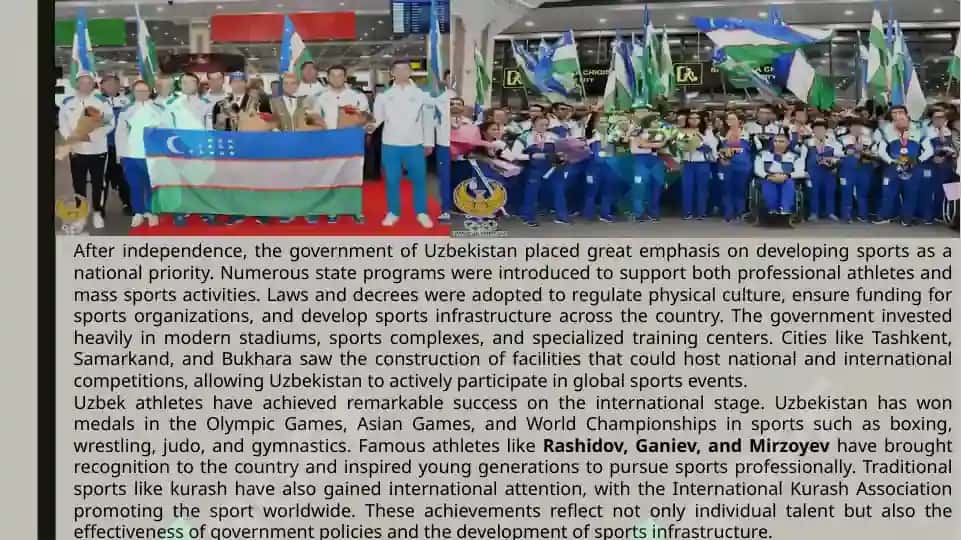 "The development of sports in Uzbekistan" 3