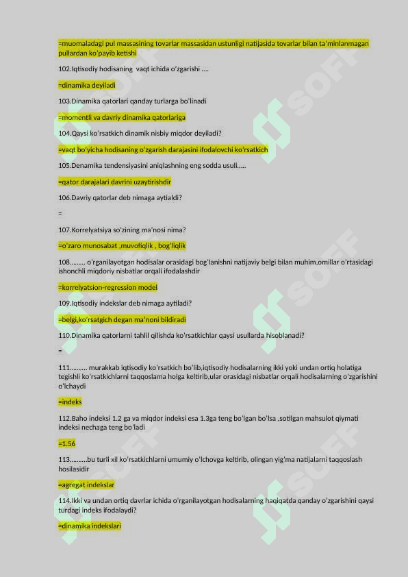 statiska fanida oraliq nazorat test savollari va javoblari docx 8