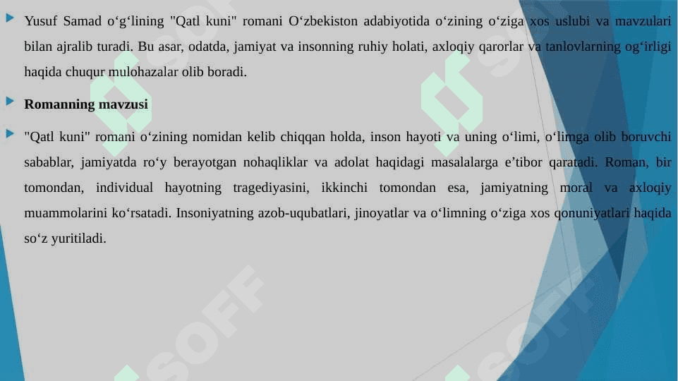 Yusuf Samad o'g'lining "Qatl kuni" romani tahlili 8