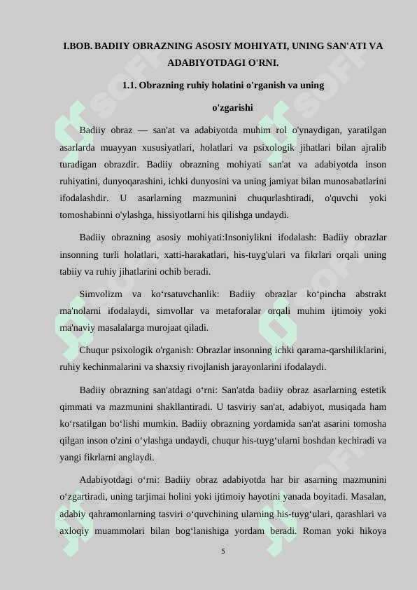 BADIIY OBRAZ TASNIFI 5