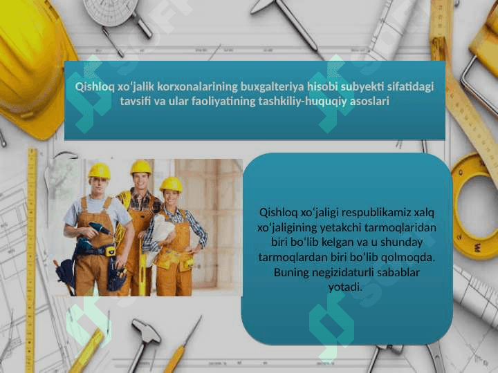 Qishloq xo’jalik korxonalarida buxgalteriya hisobini tashkil qilish 2
