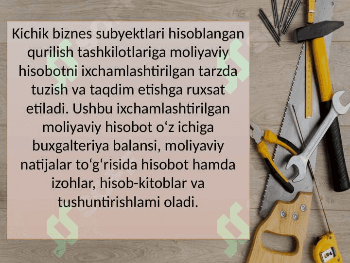 Qurilish tashkilotlarida moliyaviy hisobotlarni tayyorlash va tuzish 4