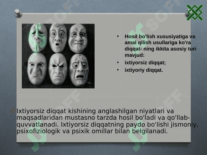 DIQQAT TURLARI VA UNING XUSUSIYATLARI 8