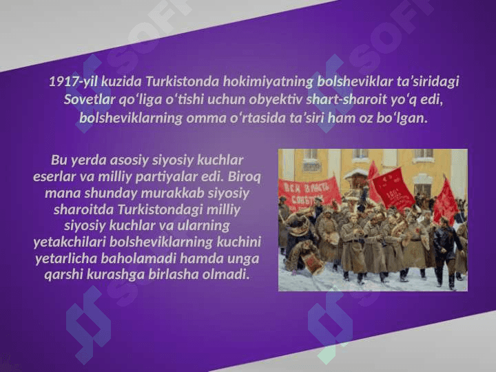 Turkiston o‘lkasida bolsheviklar yakka hukmronligini o‘rnatilishi 5